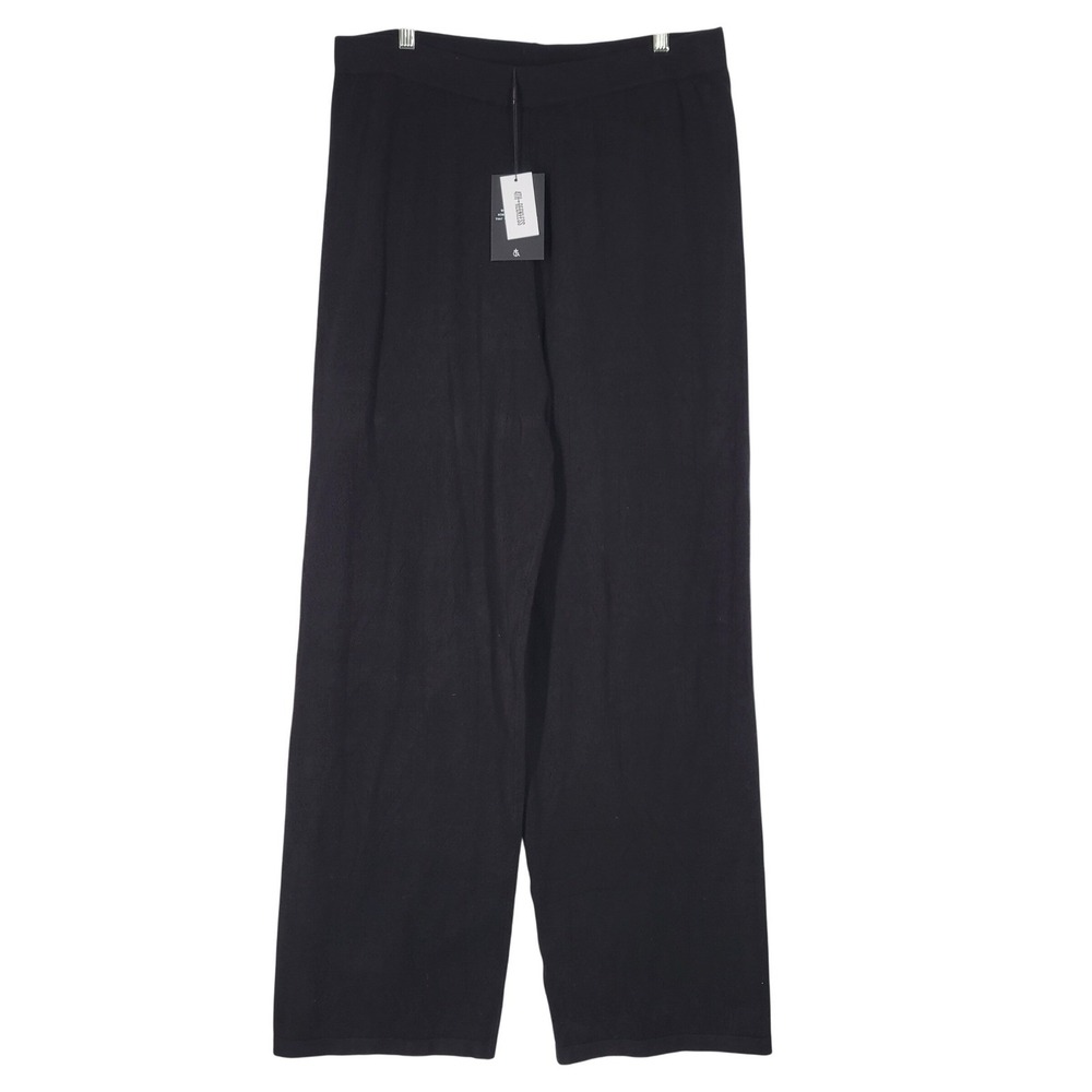 4TH‎ + RECKLESS Black Wide Leg Knit Pants Size 4XL Textured Geometric Pattern